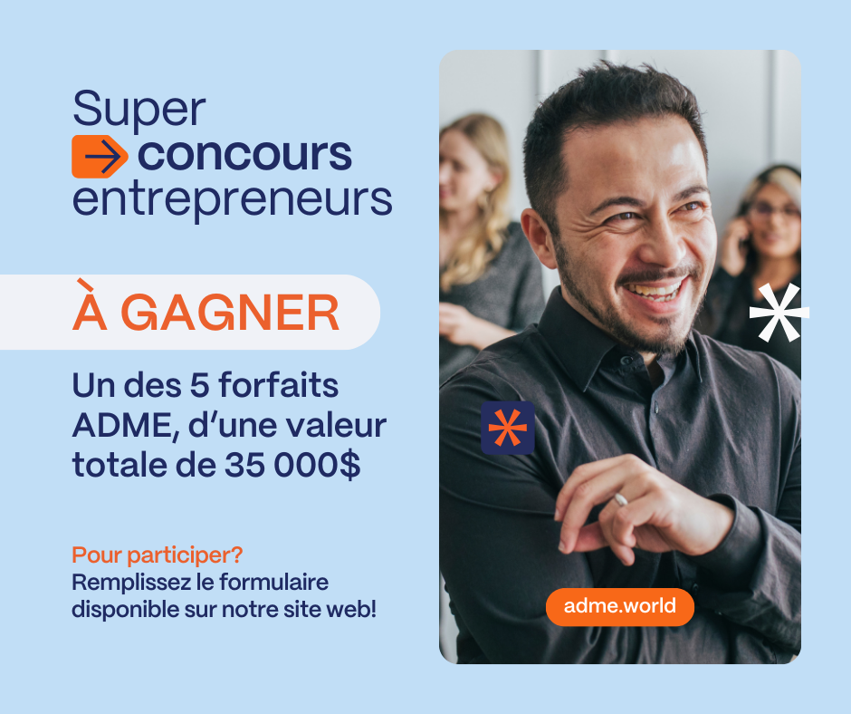 Visuel du concours : 35 000 $ de prix à gagner avec ADME